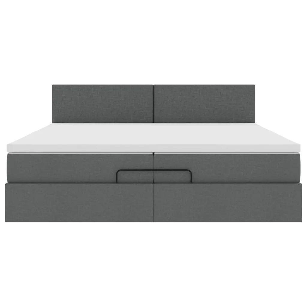 Struttura Letto Pouf con Materassi 200x200 cm in Tessuto