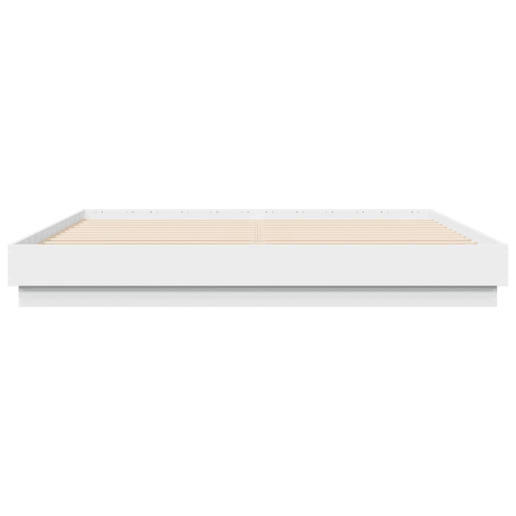 Giroletto con Luci LED-Struttura Letto Bianco 200x200 cm