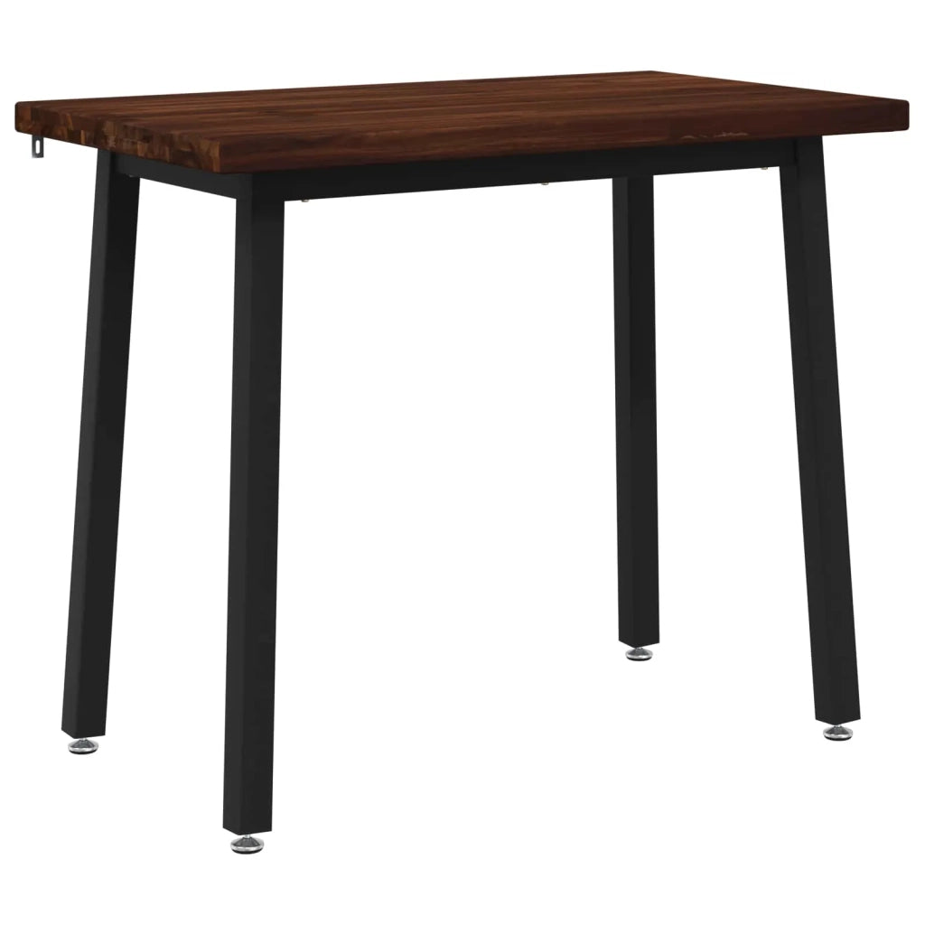 90 x 55 x 75 cm Legno di Acacia Massello Marrone scuro e Nero 937572