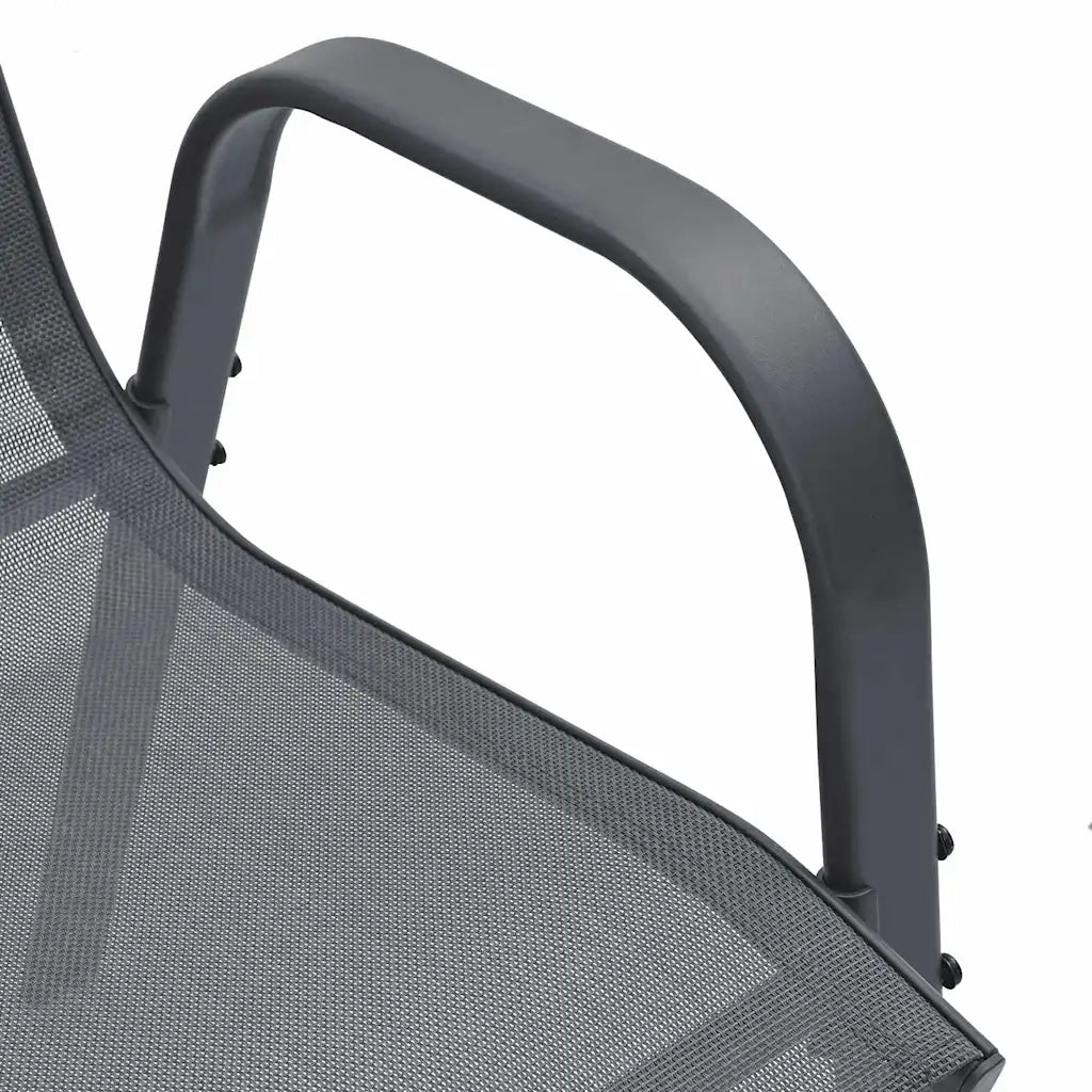 Sedie da Giardino Impilabili 2 pz | Sedie da Esterno in Tessuto Textilene Grigio