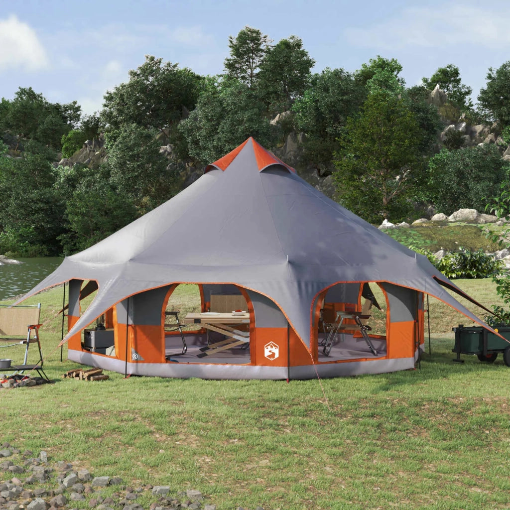 Tenda Familiare Grigio e arancione 10 persone 42017393