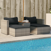 Set Divano Giardino 5 pz con Cuscini Grigio Polyrattan Acaciacod mxl 88072