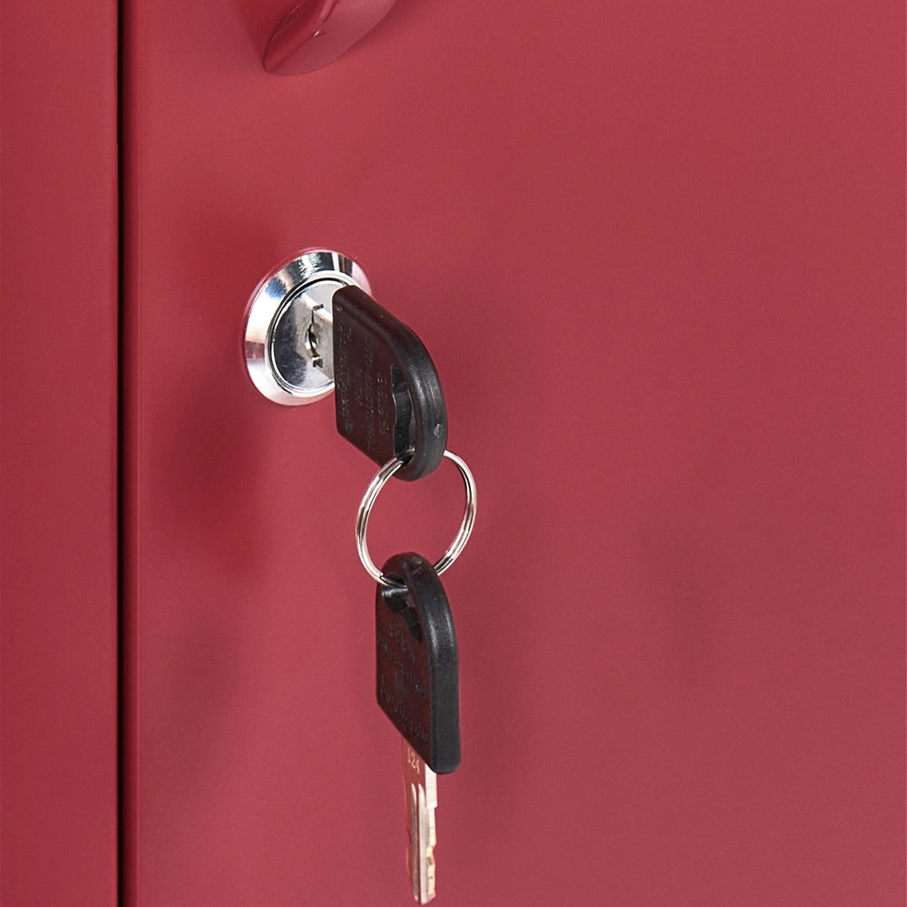 Armadietto in metallo Armadietto in metallo rosso con 5 ripiani e binario Moderno Home Office
