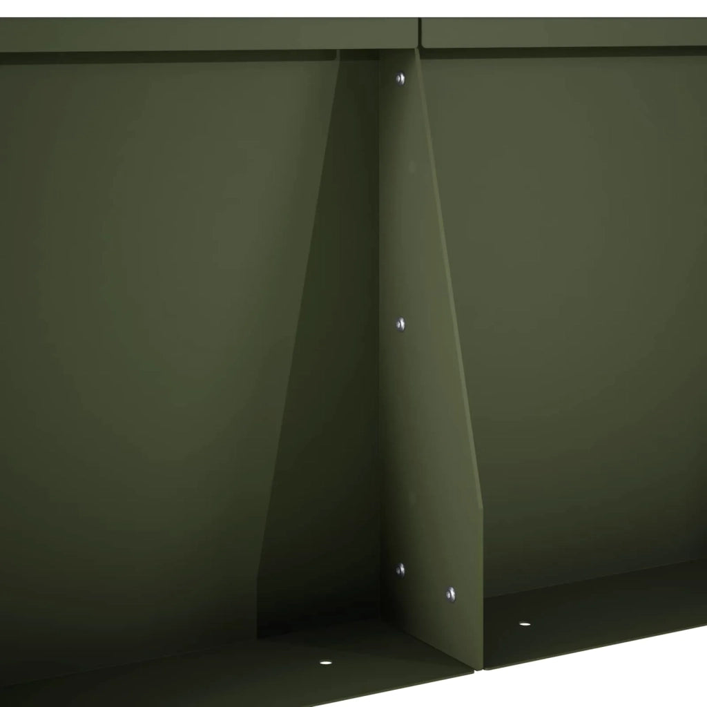 Muro di contenimento 4 pz 100 x 12 x 50 cm Acciaio Verde Oliva 3449047