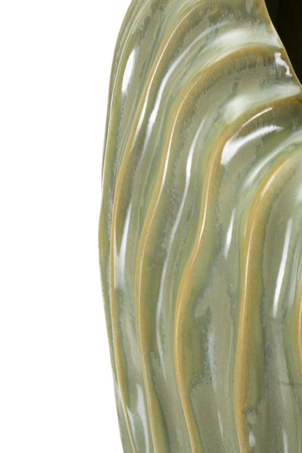 Vaso Venice 22x10x39 cm in Ceramica Verde