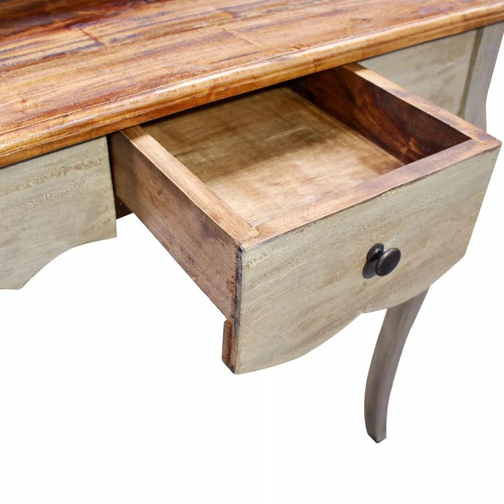 Scrivania tavolo mobile da lavoro per computer legno massello di recupero 80 x 40 x 92 cm 0502097