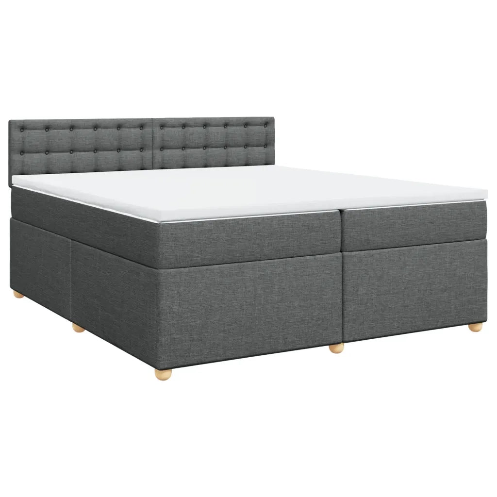 Giroletto a Molle con Materasso Grigio Scuro 200x200 cm Tessuto 3286802