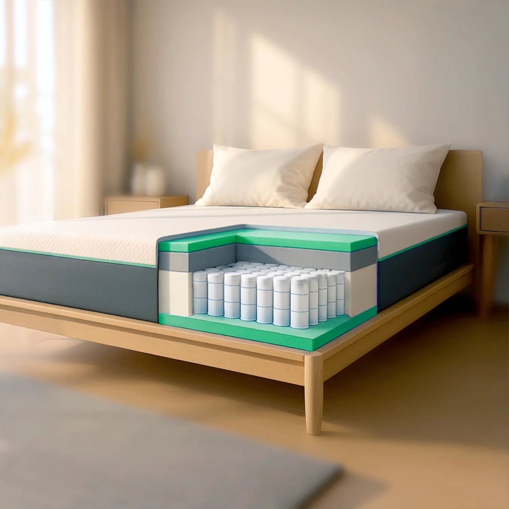 Materasso 120x190 in Memory Foam e Molle Insacchettate | Altezza 25 cm | Tecnologia Breeze | Traspirante, Anallergico e Sfoderabile