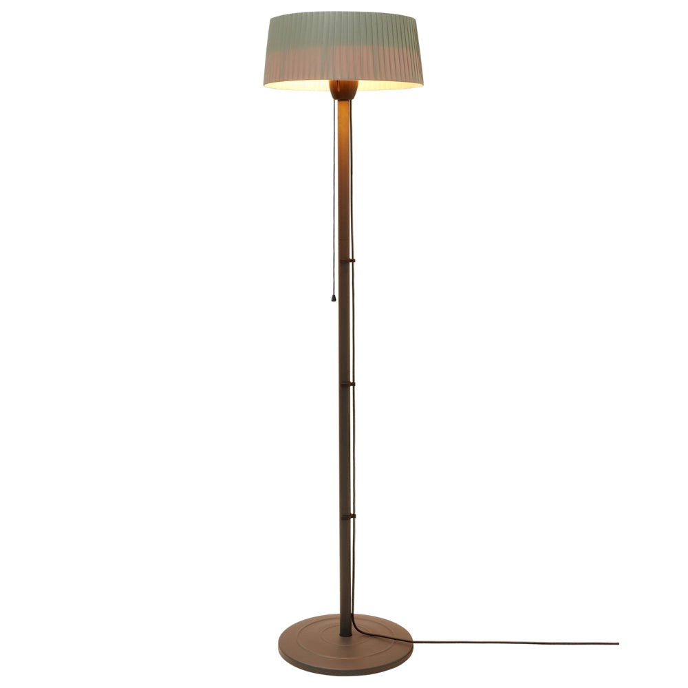 Riscaldatore elettrico per patio in acciaio grigio da 1500 W, indipendente, accessori da giardino