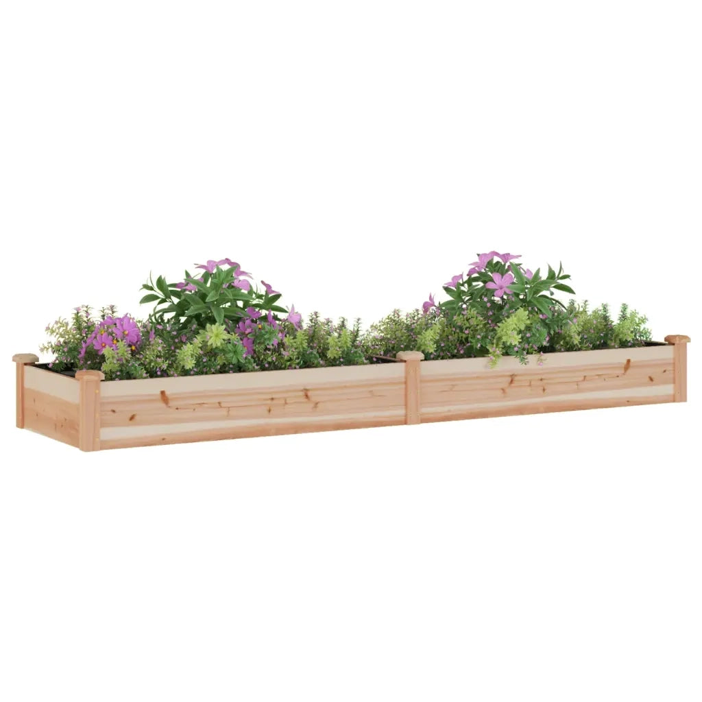 Fioriera Rialzata da Giardino-Vaso da Esterno-Fioriera Elevata Fodera 240x60x25cm Massello Abete