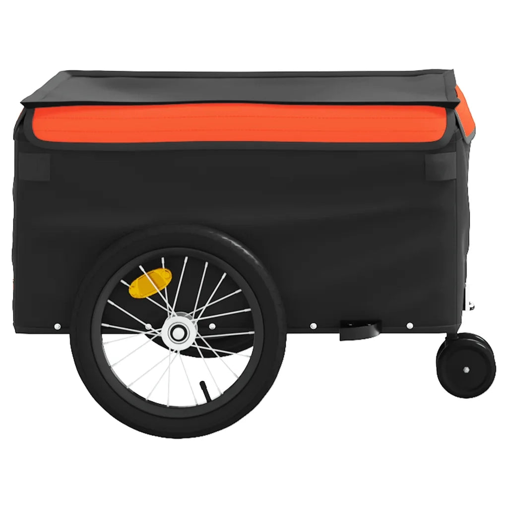 Rimorchio da Bici Nero e Arancione 45 kg in Ferro 94103