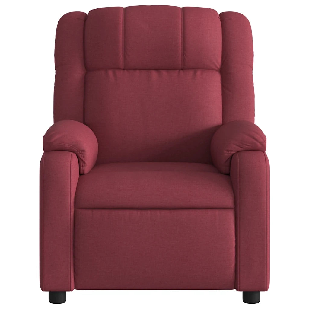 Poltrona | Sedia Relax Reclinabile in Tessuto Rosso Vino