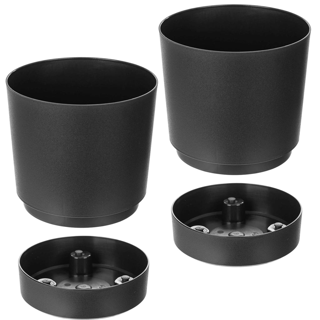 KADAX Vaso da fiori con coprivaso e sottovaso, rotondo, 14,5 cm, set da 2