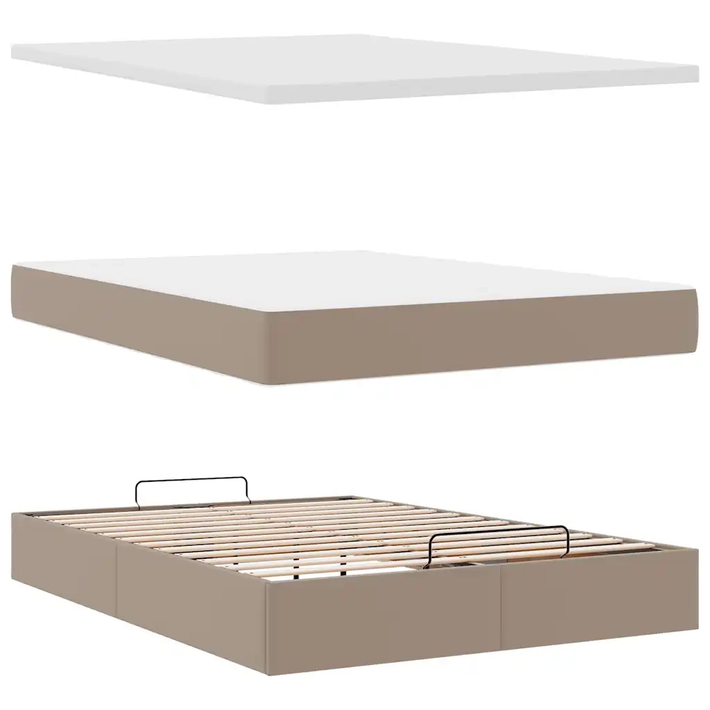 Struttura Letto Pouf con Materasso 140x200 cm Similpelle 3311045