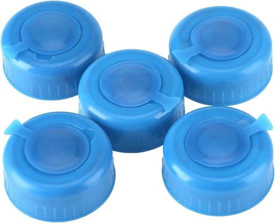 Flessini da bibita con coperchi blu, 5 pezzi, coperchi di ricambio, coperchi riciclabili per uso domestico e campeggio