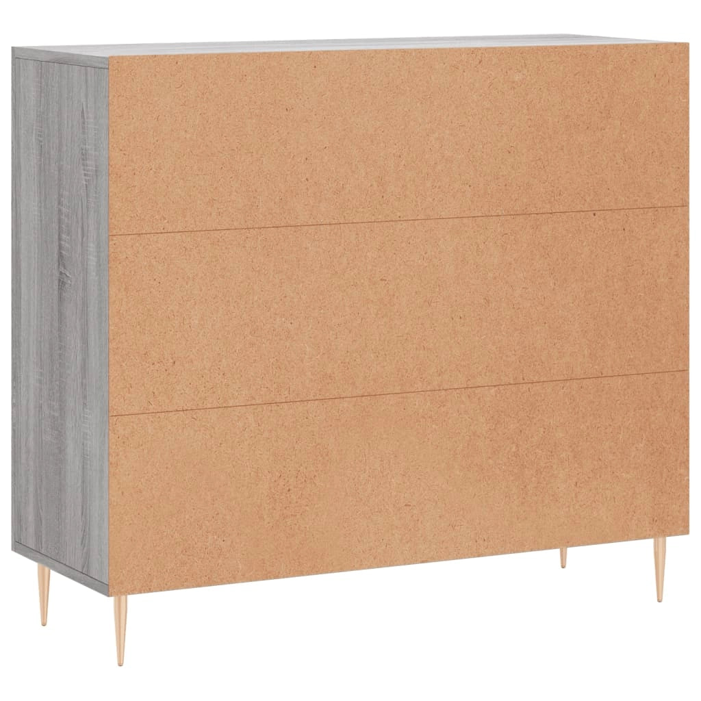 Buffet credenza cassettiera armadio mobile contenitore organizer cucina soggiorno Sonoma 90 x 34 x 80 cm legno ingegnerizzato grigio 02_0036549