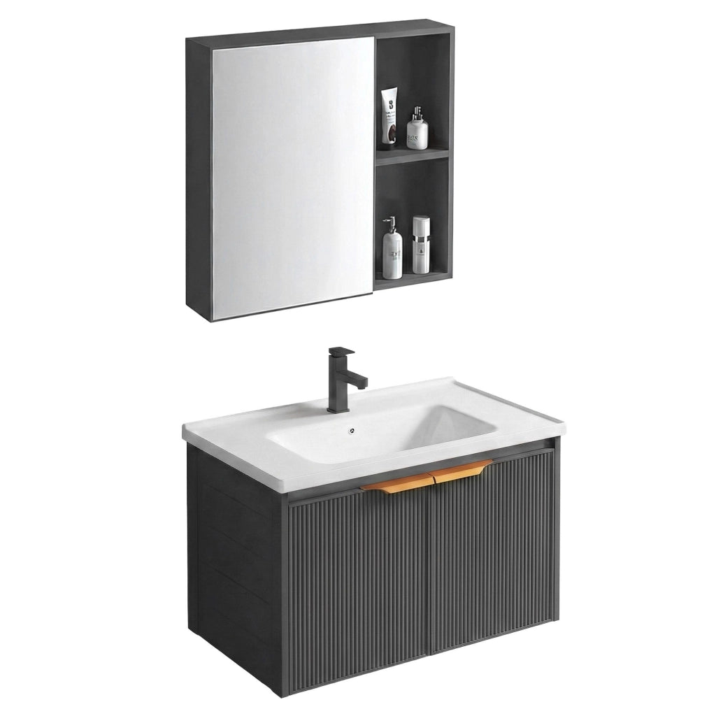 Set Di Mobili Da Bagno Con Lavabo Mario 60cm Grey