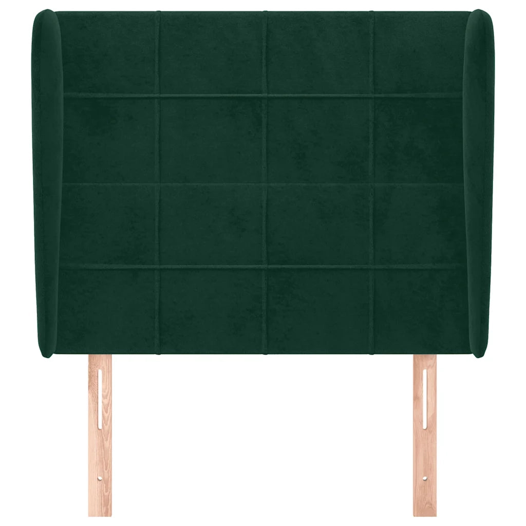Testiera ad Orecchio Verde Scuro 83x23x118/128 cm in Velluto 3117989