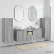 Set di mobili per il bagno 5 pz Sonoma grigio 3405989