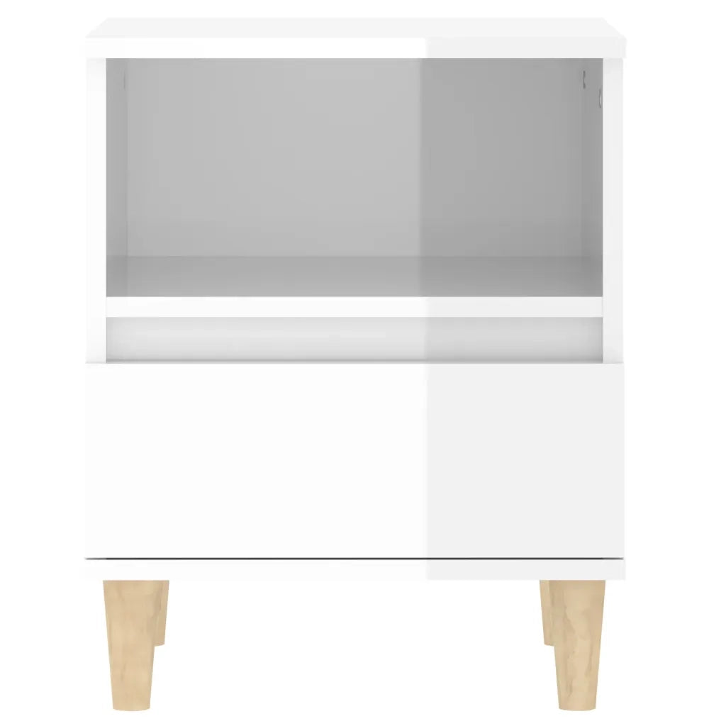 Comodini 2 pz-Set di 2 Tavolino da notte in Bianco Lucido 40x35x50 cm 745409