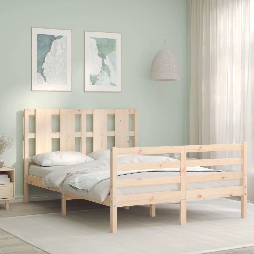 Giroletto con Testiera Small Double-Struttura Letto in Legno Massello 973256