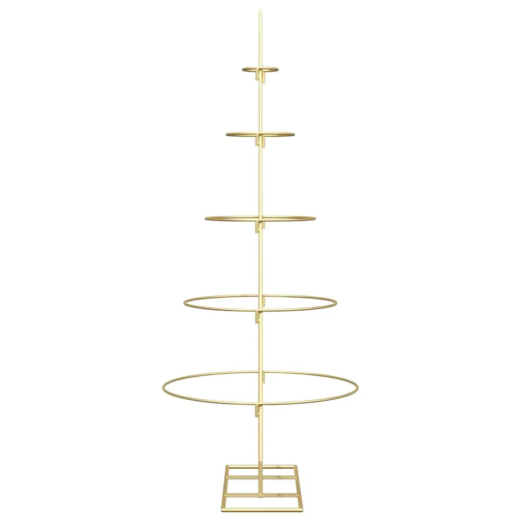 Albero di Natale | Decorazioni natalizie in metallo con supporto Oro 125 cm