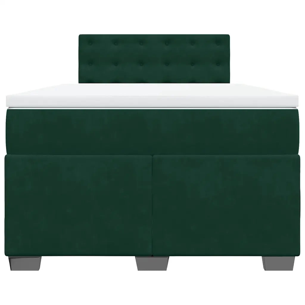 Giroletto a Molle con Materasso Verde Scuro 140x190 cm Velluto 3286303