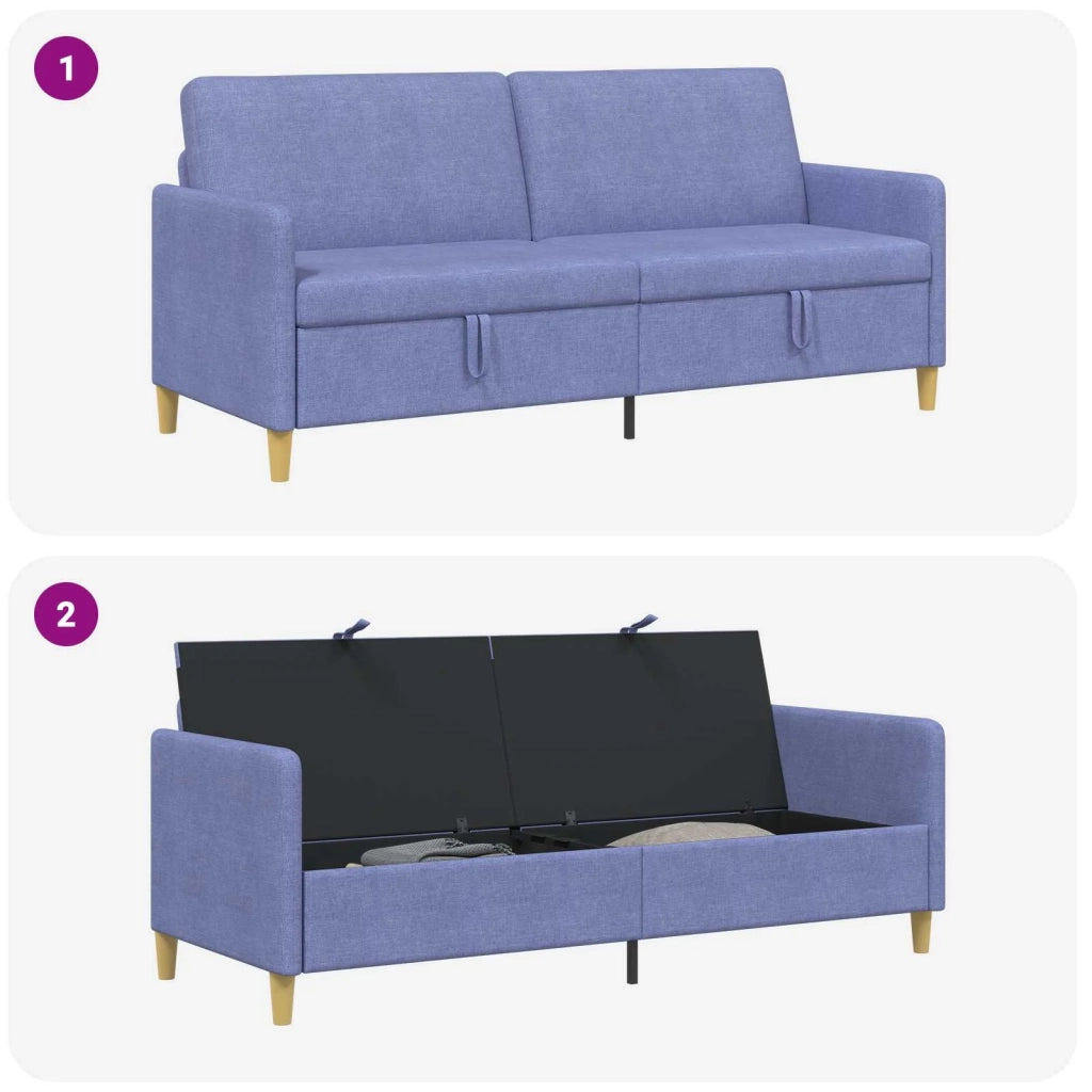 Divano con Storage Blu jeans 192 x 78 x 87 cm Poliestere 42036988