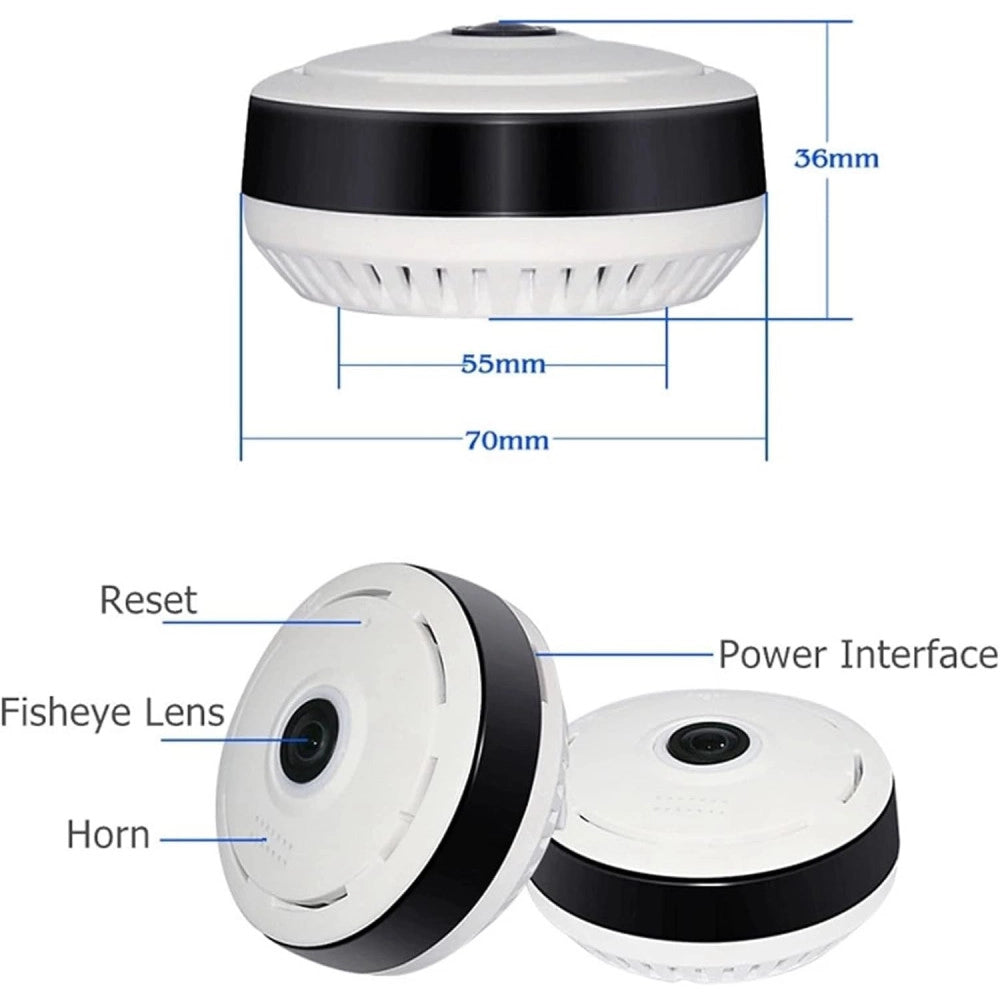 Trade Shop - Videocamera Telecamera Panoramica A 360 Wifi Ip Video Sorveglianza Eye S 3.0mp -