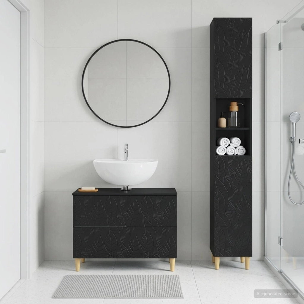 Set di Armadi da Bagno da 2 Pezzi DELFT Nero 3417541