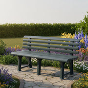 Artur, Panchina da Esterno Materiale Struttura in Plastica Made in Italy, 145x49x74h cm Nero Antracite