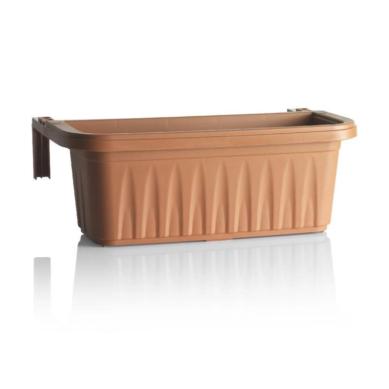 BALCONETTA RETTANGOLARE 'RONDINE' cm 50x20xh.18,5 - lt.11 terracotta  - BAMA