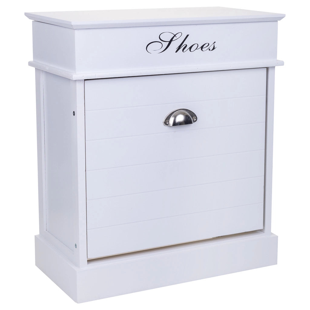 Scarpiera in legno bianco 50x28x58h