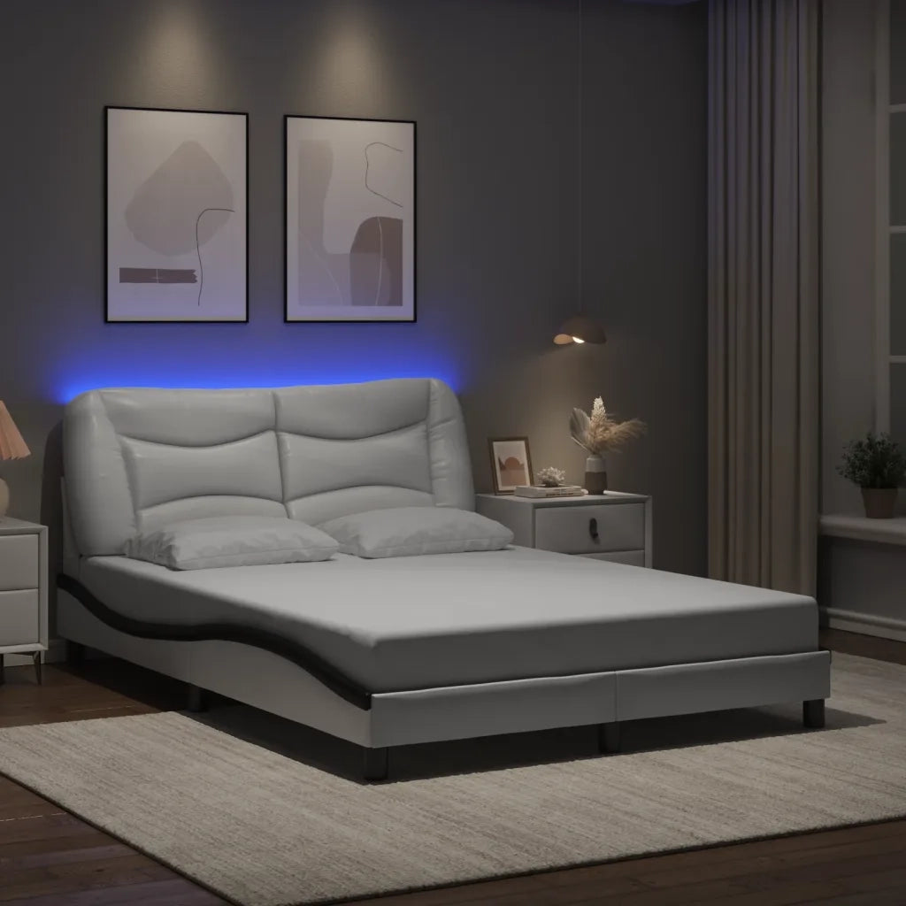 Giroletto con LED senza Materasso Hvar Bianco e Nero 140x190 cm