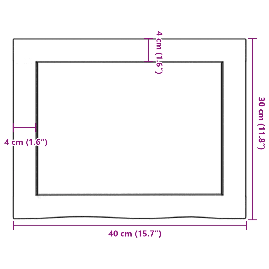 Piano Bagno Marrone Scuro 40x30x(2-6)cm Legno Massello Trattato CFW9894581
