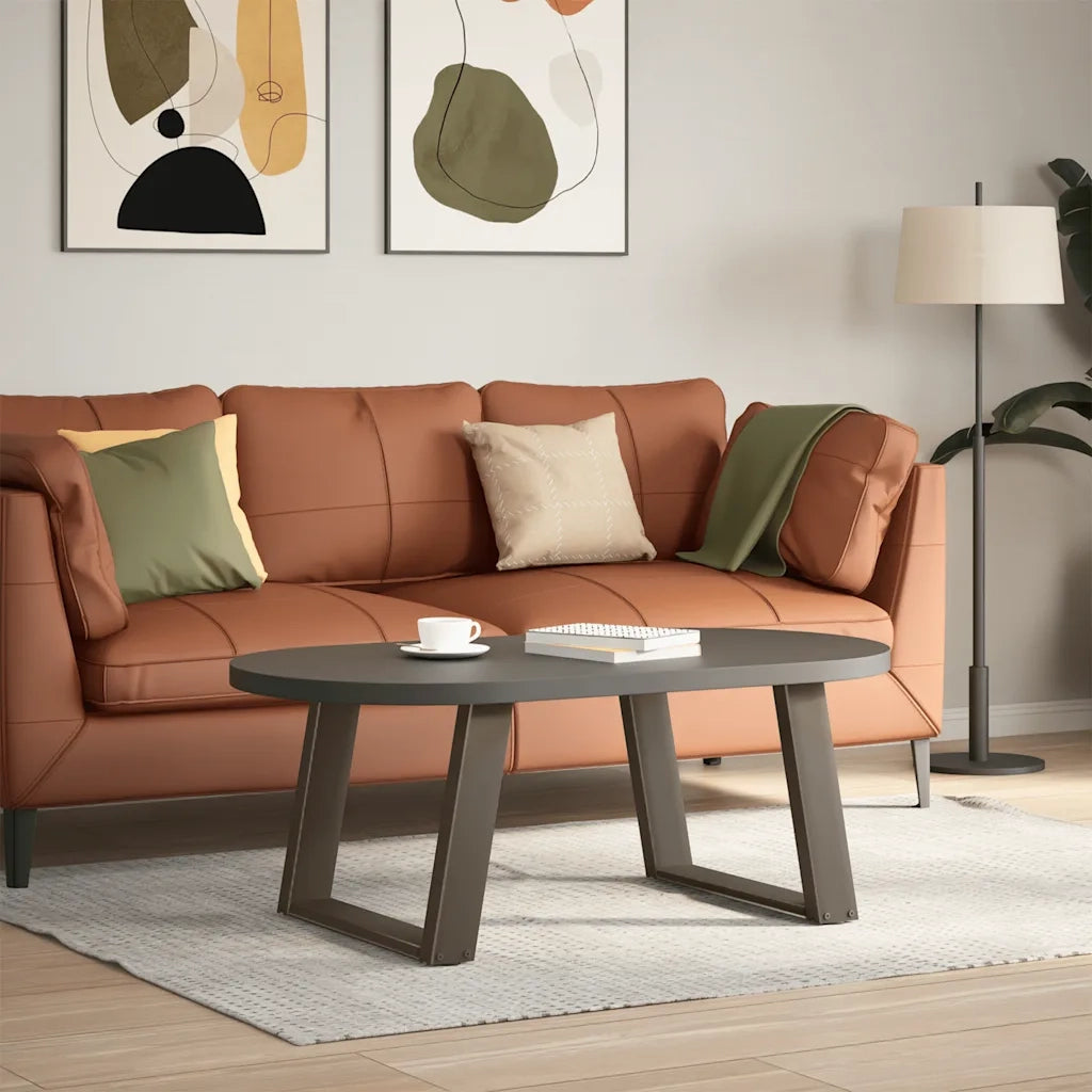 vidaXL Gambe per Tavolino da Caffè a Forma di U 2 pz Acciaio Naturale 60x(42-43) cm Acciaio