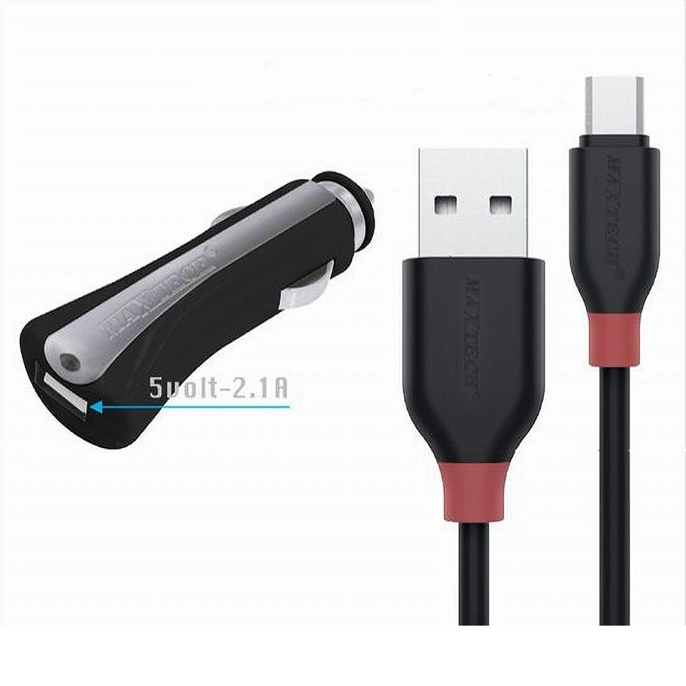 Trade Shop - Kit Caricatore Carica Batterie Auto Con Cavo Micro Usb 1mt 10watt Ma-s02 Maxtech -