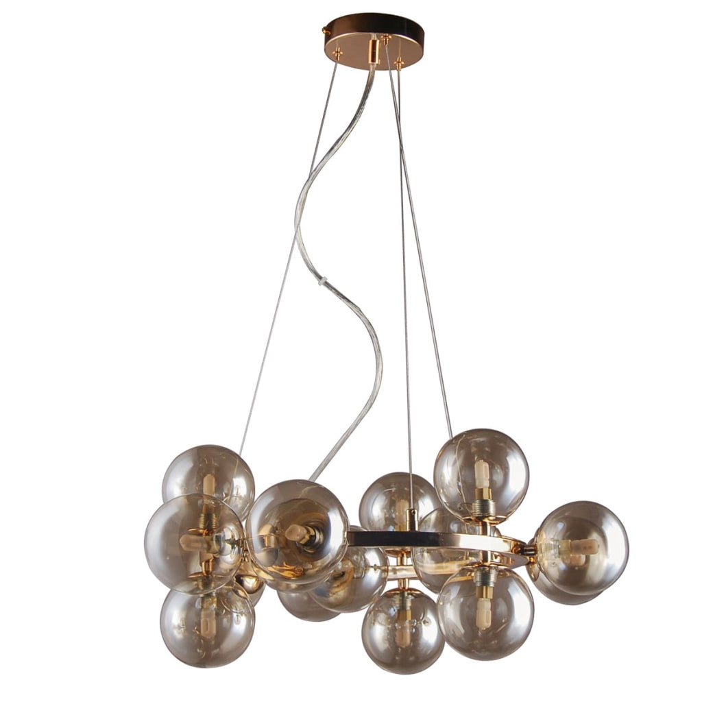 Lampadario Italux Marbelio moderno oro 15xG9 vetro Ø58cm