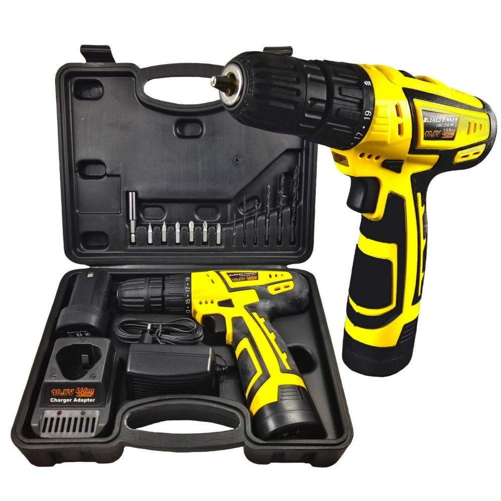 Trade Shop - Trapano Avvitatore Cordless 10.8v Bleked Finker Egcd10v Con Valigetta E Punte -