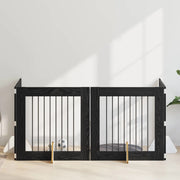 Cancello per cani con supporti 4 pcs Rovere Nero 80 x 80 cm 892079