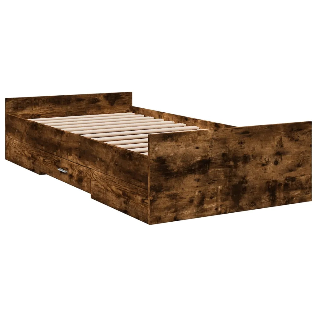 Giroletto con Cassetti Rovere Fumo 75x190 cm Legno Multistrato 3280353