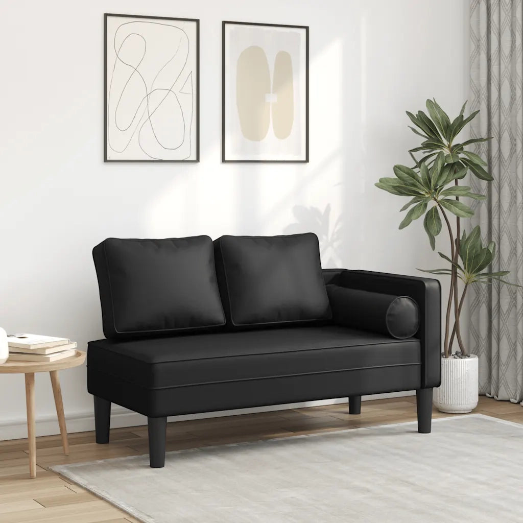 Sdraio con Cuscini Nero in Similpelle CFW8401237