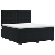 Letto box spring con materasso Nero 160 x 200 cm Velluto 3453676