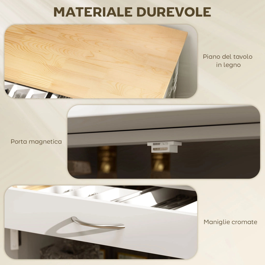 Tavolino da caff¨¨ ¨C zephmum ¨C Bianco e Rovere, 67x37x87 cm