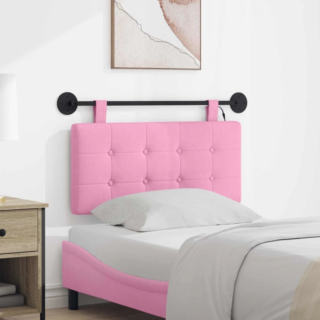 Testiera sospesa Con luce LED Rosa Tessuto