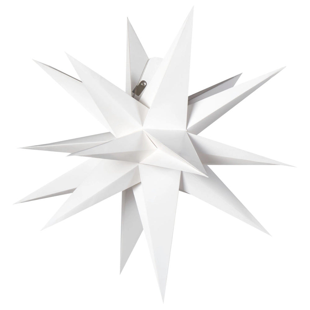 Decorazione natalizia a LED a forma di Stella di carta bianco sporco fatta a mano