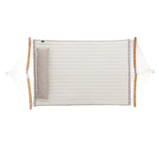 Amaca doppia imbottita con barre di protezione in bambù curvo removibili con cuscino tessuto Oxford 200 x 140 cm portata 225 kg panna e beige 12_0001611