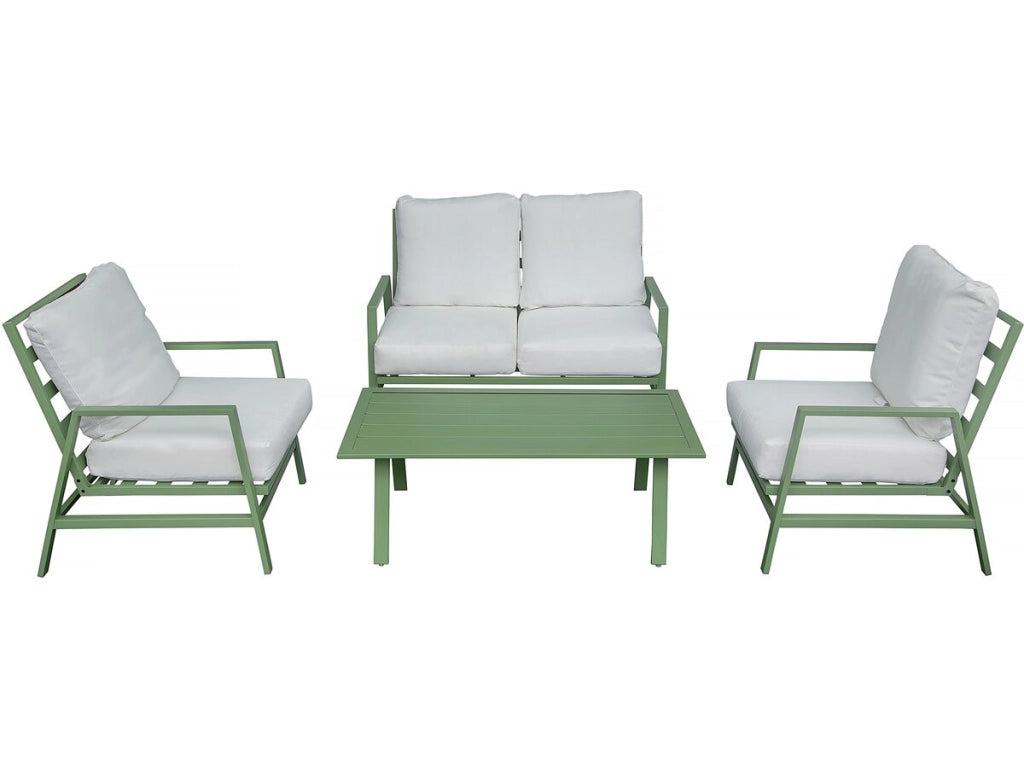 Set di mobili da giardino in metallo "Queens" - 4 posti - Verde