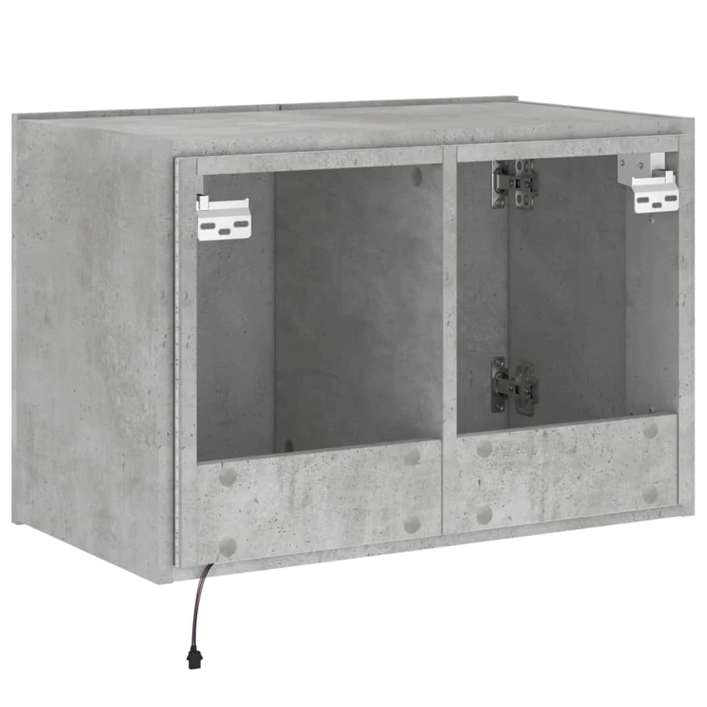 Mobile TV multimediale scaffale TV credenza mobile TV sala da pranzo soggiorno camera da letto montaggio a parete con luci LED 60 x 35 x 41 cm grigio 02_0027905