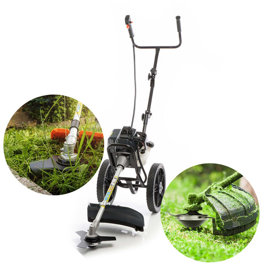 Decespugliatore e tagliabordi a benzina con ruote 1,9 kW Utensile 2 in 1 per giardinaggio